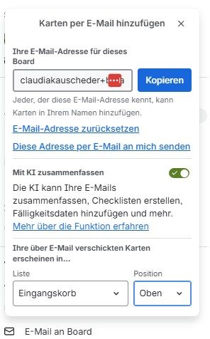 Zero-Inbox Trello E-Mail an Board