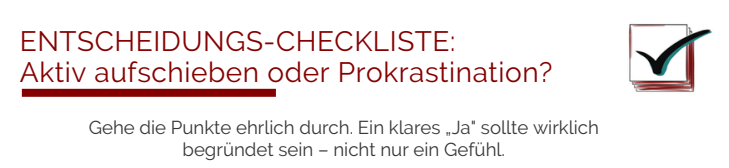 Checkliste Prokrastination