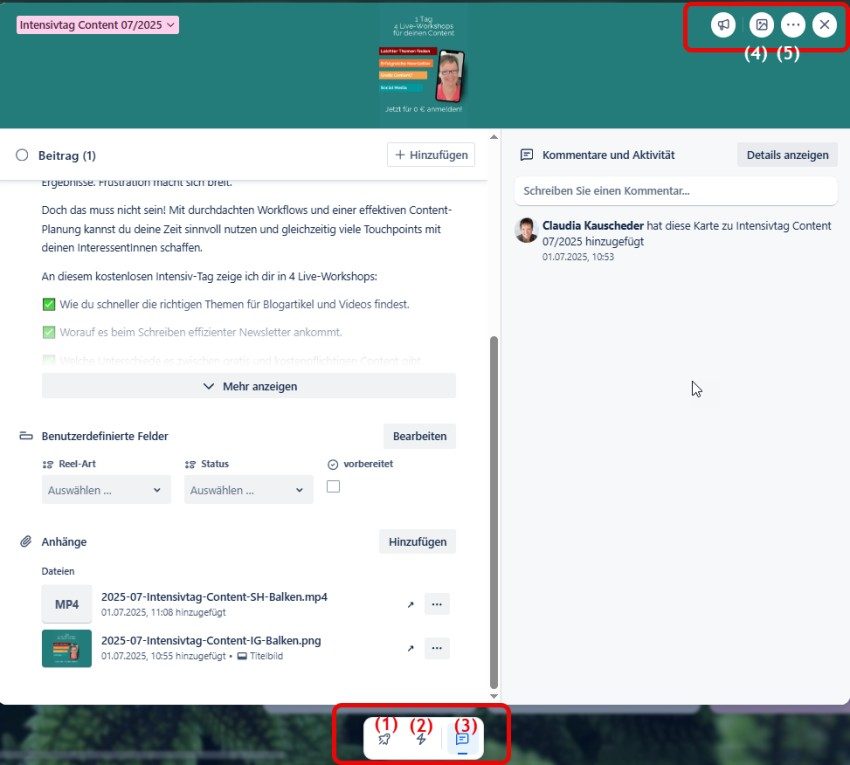Neues Menü in Trello-Karten