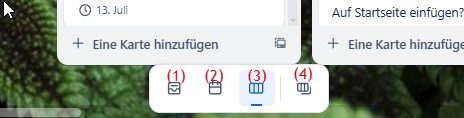 Trello-Menü mit den neuen Ansichten